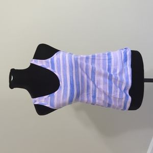 Purple Striped Racer Back Sleep Tank,XS